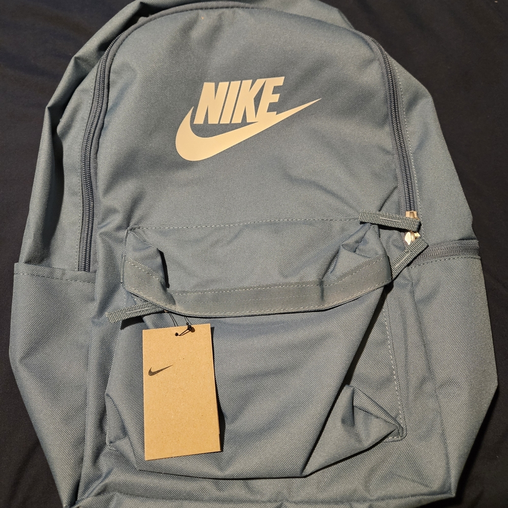 Nike Women's Slate Blue Backpack with Beige Logo.  Really NICE